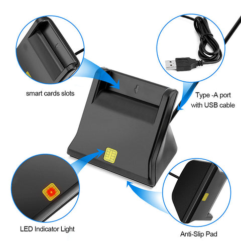 USB Smart Card Reader For CAC Bank Card