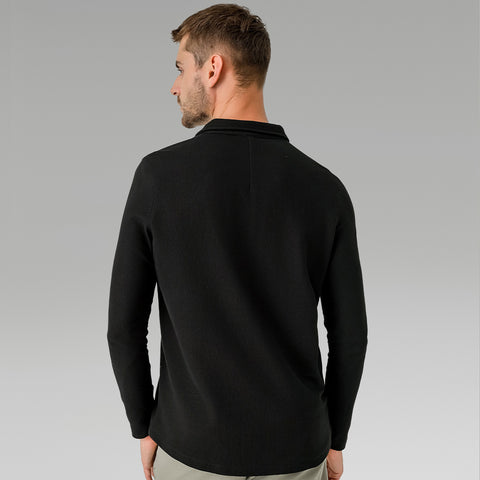 Men's Casual Long-sleeved Polo Shirt Sports Outdoor All-matching Top Breathable Quick-drying T-shirt