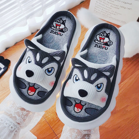 Fashion Four Seasons Linen Slippers Indoor Home Women