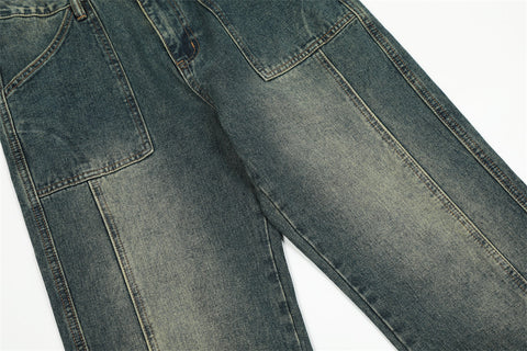Fashion Washed Denim Overalls Men