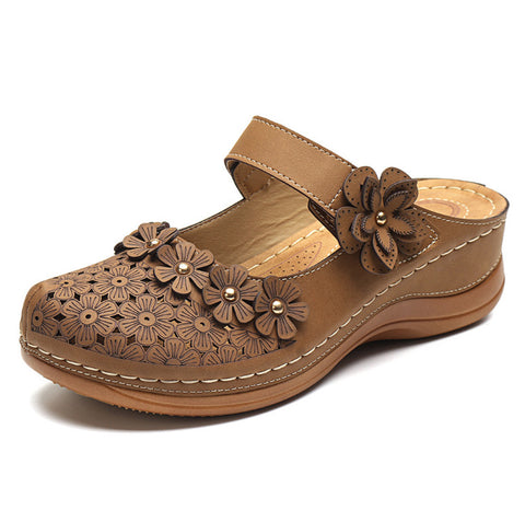 Summer Vintage flowers Wedge Women Sandals