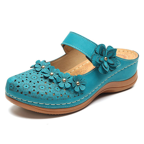 Summer Vintage flowers Wedge Women Sandals