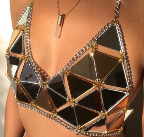 Summer Sequined Top Acrylic Sandy Beach Tops Gold Silver Spaghetti Strap Sexy Chic New Sstyle Women Backless Solid Top Club