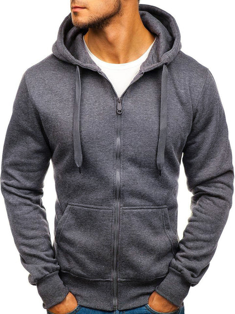 Casual Hooded Cardigan Youth Slim Fashion Long-Sleeved Sweater