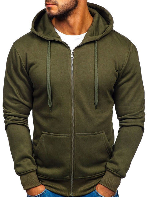 Casual Hooded Cardigan Youth Slim Fashion Long-Sleeved Sweater
