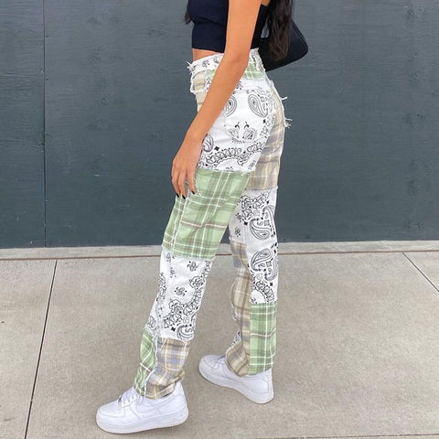 Women's High Waist Loose English Style Trousers