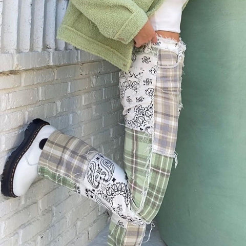 Women's High Waist Loose English Style Trousers