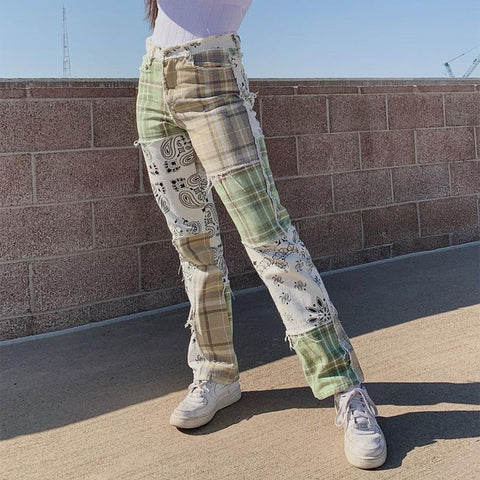 Women's High Waist Loose English Style Trousers