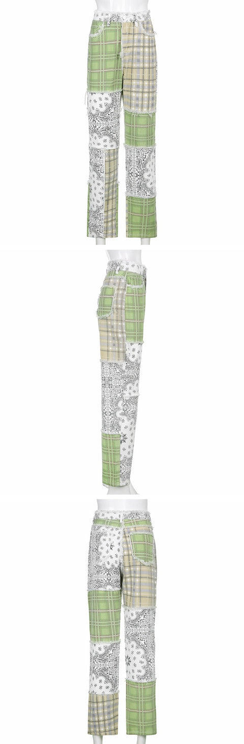 Women's High Waist Loose English Style Trousers
