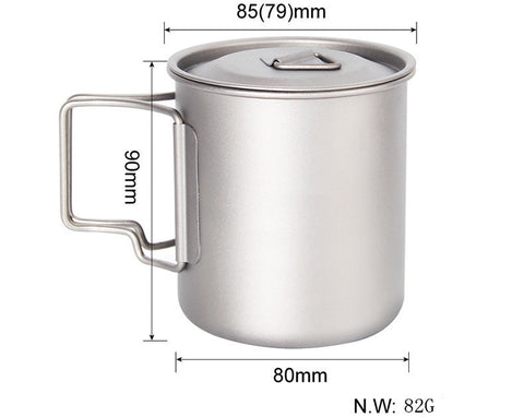 Camping Outdoor Portable Pure Titanium Folding Cup