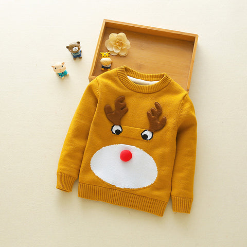 Boys Wool Plus Velvet Thick Sweater Children Sweater