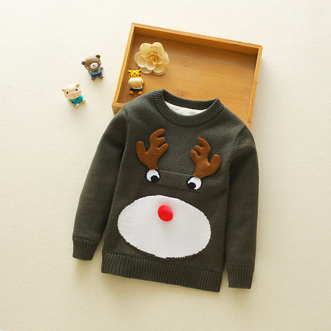 Boys Wool Plus Velvet Thick Sweater Children Sweater