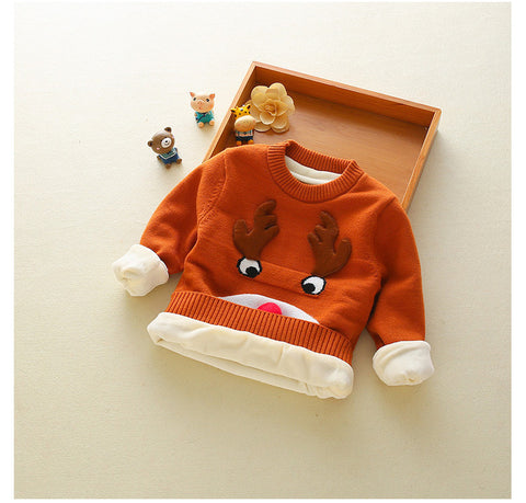 Boys Wool Plus Velvet Thick Sweater Children Sweater