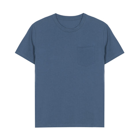 Loose Round Neck Pocket Short-Sleeved T-Shirt