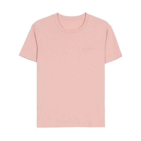 Loose Round Neck Pocket Short-Sleeved T-Shirt
