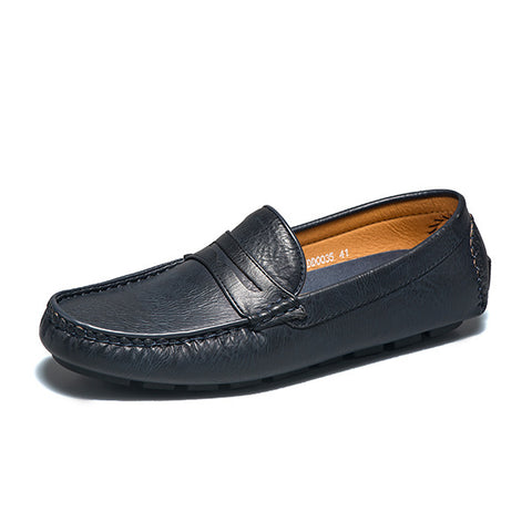 Winter Casual Leather Shoes, Business All-match Peas Shoes, Soft Sole, Soft Leather, All-match
