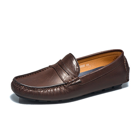Winter Casual Leather Shoes, Business All-match Peas Shoes, Soft Sole, Soft Leather, All-match