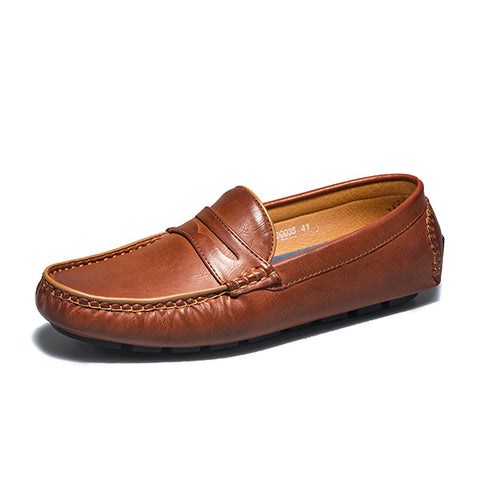 Winter Casual Leather Shoes, Business All-match Peas Shoes, Soft Sole, Soft Leather, All-match
