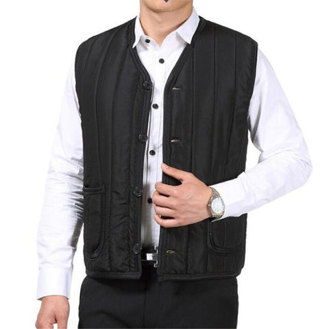 Middle-aged And Elderly Solid Color Slim Waistcoat