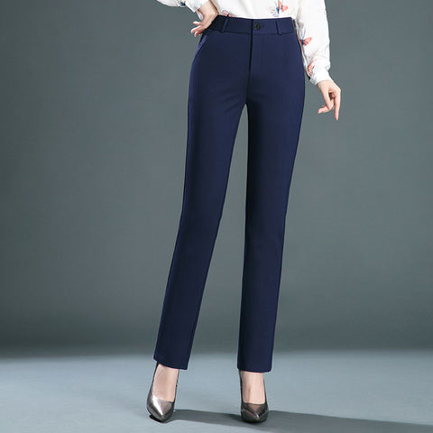 Spring And Autumn Loose Women\'s casual Pants Middle Aged Mother High Waist Straight Pants Elastic Oversize Fat Mm Long Pants