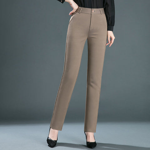 Spring And Autumn Loose Women\'s casual Pants Middle Aged Mother High Waist Straight Pants Elastic Oversize Fat Mm Long Pants
