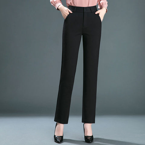 Spring And Autumn Loose Women\'s casual Pants Middle Aged Mother High Waist Straight Pants Elastic Oversize Fat Mm Long Pants