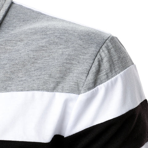 Three-color Stitching Design Men's Long-sleeved Shirt