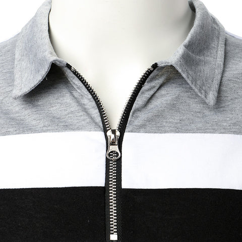 Three-color Stitching Design Men's Long-sleeved Shirt