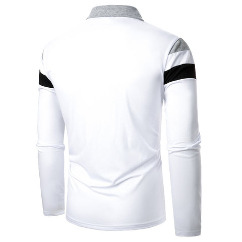 Three-color Stitching Design Men's Long-sleeved Shirt