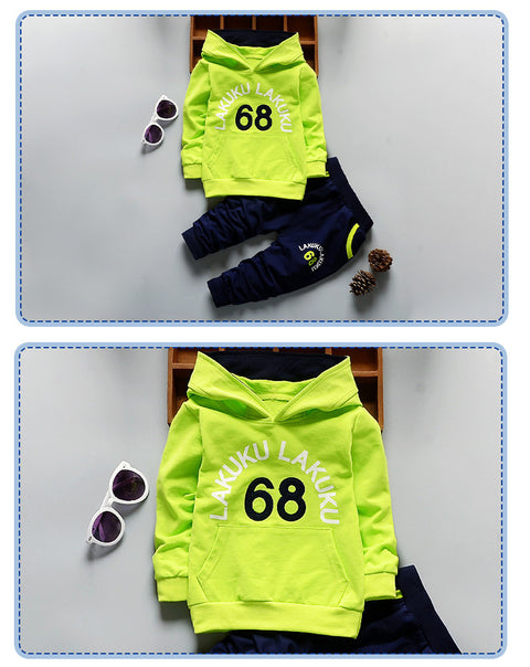 Spring Boy Foreign Trade 68 Digital Suit Long-Sleeved One-Piece Delivery Factory