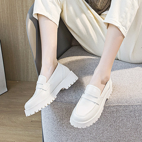 Spring New Style Thick-Soled Trend College Style Casual Loafers Single Shoes Women'S Trend