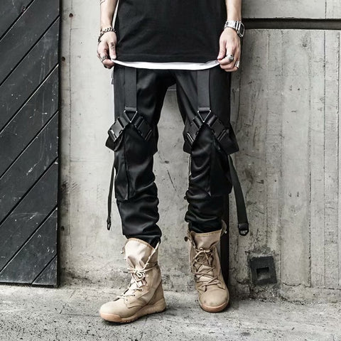Spring Net Celebrity Overalls Male Ins Tide Brand Tie Feet