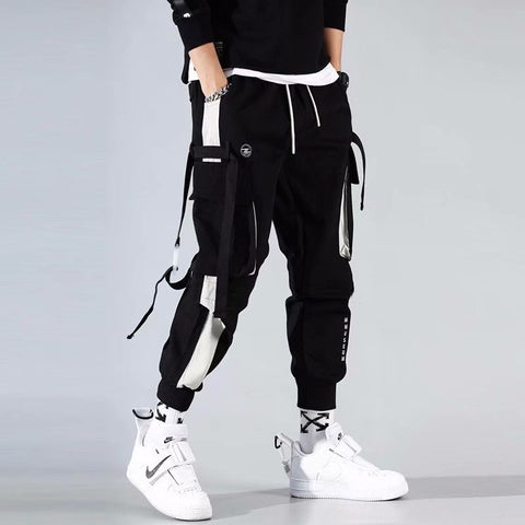 Spring Net Celebrity Overalls Male Ins Tide Brand Tie Feet