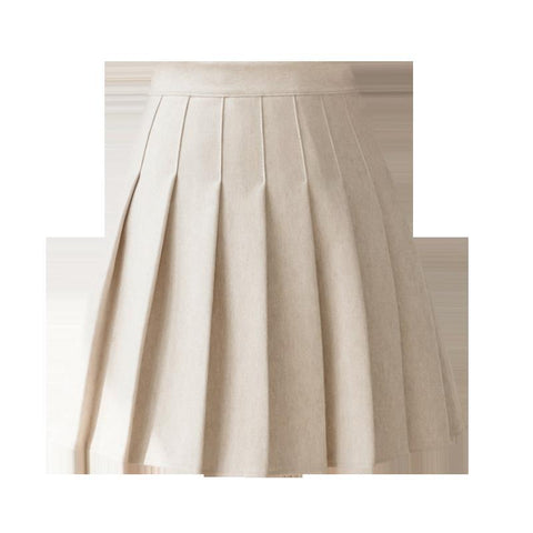 Women's Brown Woolen Pleated Skirt Skirt
