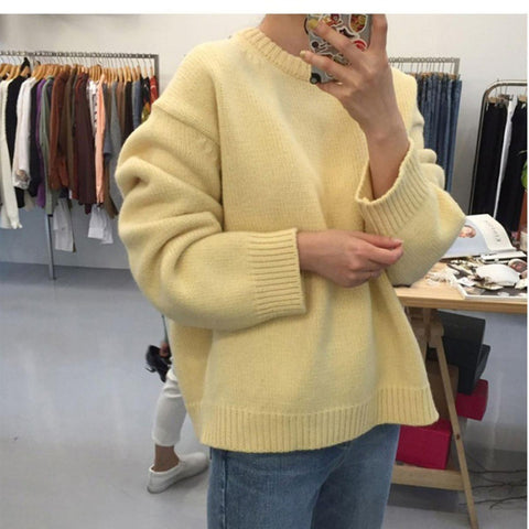 Pullover sweater on autumn and winter round neck