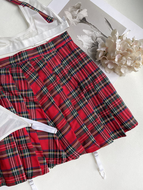 Naughty Transparent Dress Mesh Underwear Women's School Uniform Cute