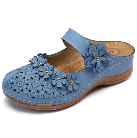 Summer Vintage flowers Wedge Women Sandals