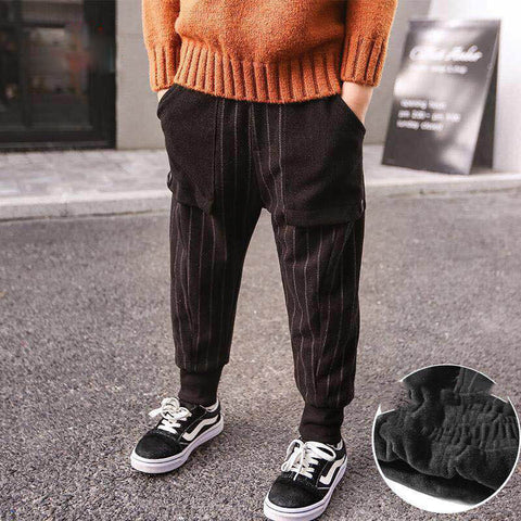 Boys' Pants Plus Velvet Thick Casual Pants
