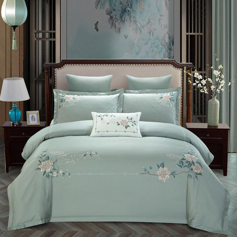 New Chinese Style Cotton 60s Long-staple Cotton Four-piece Cotton Embroidery Hotel Four-piece Hotel