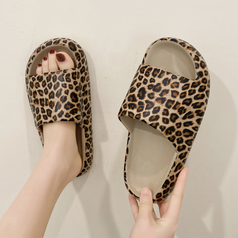 Leopard Print Slippers Women's Soft Bottom Non-slip Word