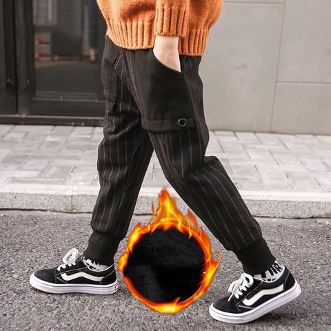Boys' Pants Plus Velvet Thick Casual Pants