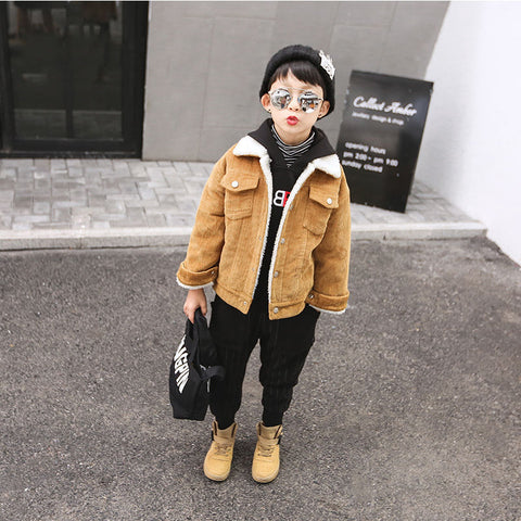 Boys' Pants Plus Velvet Thick Casual Pants