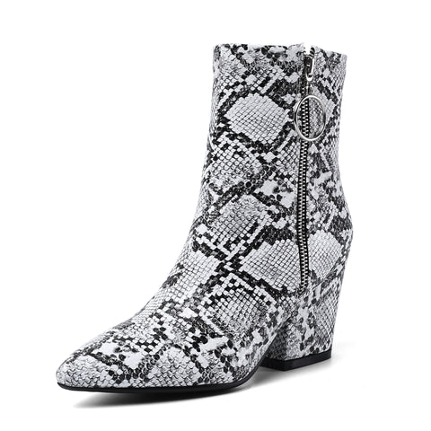 Serpentine ankle boots