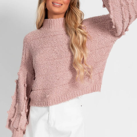 Women's V-Neck Solid Color Applique Warm Sweater