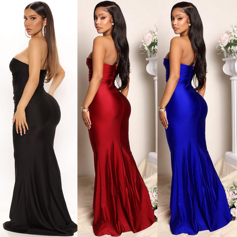 Women's Ladies One Shoulder Long Dress