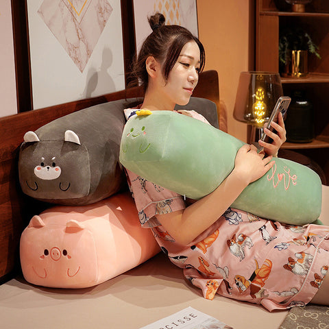 Cartoon Animal Square Strip Pillow Doll Cushion