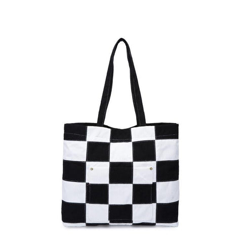 Women's New Corduroy Block Shoulder Bag