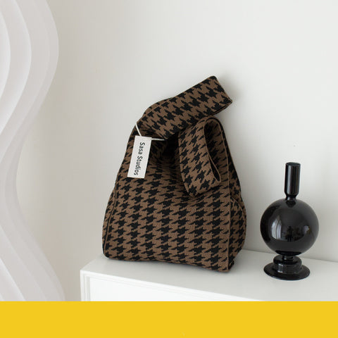 Women's Fashion Striped Woven Large Capacity Handbag