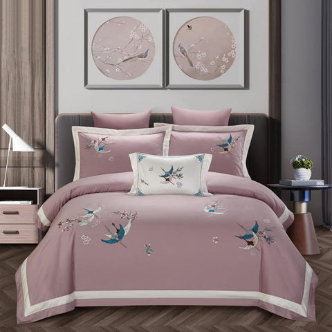New Chinese Style Cotton 60s Long-staple Cotton Four-piece Cotton Embroidery Hotel Four-piece Hotel