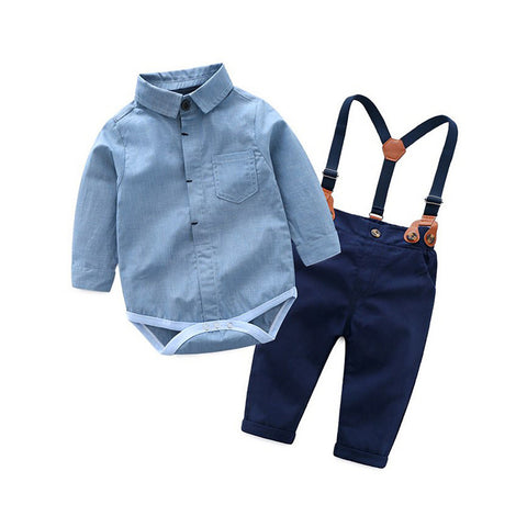 Boys' Romper Suit Top And Overalls Trousers